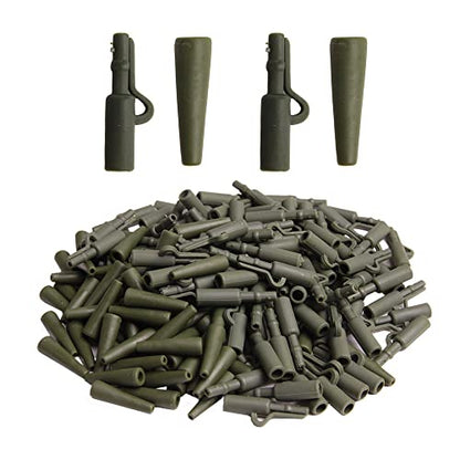Wixine 100Pcs/Sets Fishing Terminal Tackle Safety Lead Clips with Pins Tail Rubber Tubes Carp Fishing Tackle Tools