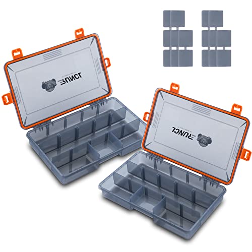RUNCL Fishing Tackle Box, Waterproof Airtight Stowaway, 3600/3700 Tray Tackle Box with Adjustable Dividers, Plastic Storage Organizer(2pcs 3600) - color: 2pcs 3600