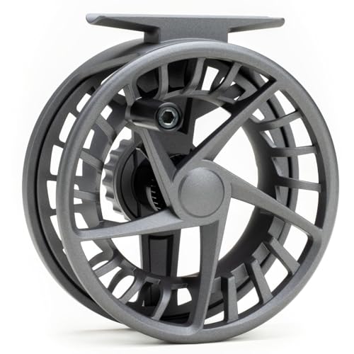 LAMSON | Liquid S-Series & HD Fly Fishing Reels | All-Water | Large Arbor, Powerful Sealed Drag, Pressure Cast Aluminum - color: SMOKE, size: -3+