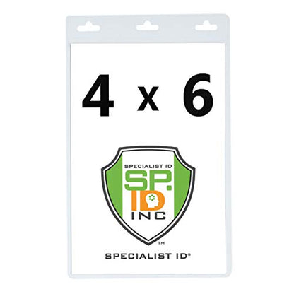 10 Pack - Premium 4X6 Inch Extra Large Badge & Credential Holders with Lanyards - for Special Events and 4 x 6 Tickets by Specialist ID (Black) - color: Black