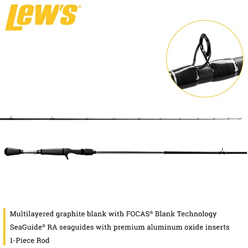 Lew's American Hero Tier 1 Casting Fishing Rod, HM50 Graphite Blank with Stainless Steel Guides, Split Grip EVA Handle, Multicam - size: 7'0", style: Med-heavy Power, Fast Action