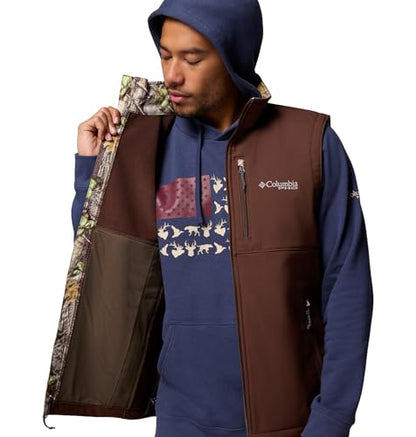 Columbia mens Phg Ascender II Softshell Vest - color: Tobacco/Timberwoods Camo, size: X-Small