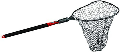 EGO S2 Slider Fishing Net Handle | Adjustable Extension Handle, Minimal Water Drag Design, Ergonomic Foam Grip for Landing Nets - size: 29" to 60" Handle, 19" x 21" Hoop, style: Lightweight Non-tangle Deep Rubber Mesh