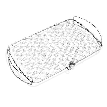 Weber Large Fish Basket – Flexible Wire Grilling Basket for Delicate Foods, Fits Weber Q 300+ Gas Grills & 18.5"+ Charcoal Grills - style: Easy Open Packaging
