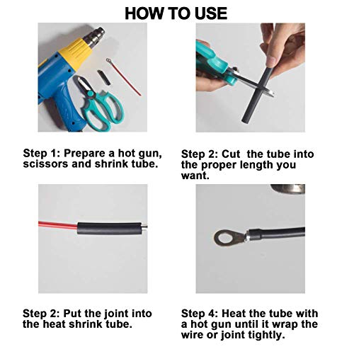 1 inch (Diameter) 3:1 Waterproof Heat Shrink Tubing Kit, Large Dual Wall Adhesive Shrinkable Wire Wrap Tube, Insulation Sealing Wear-Resistant Cable Protector by YUKSY (4ft, Black) - size: 1" (4ft, Black)