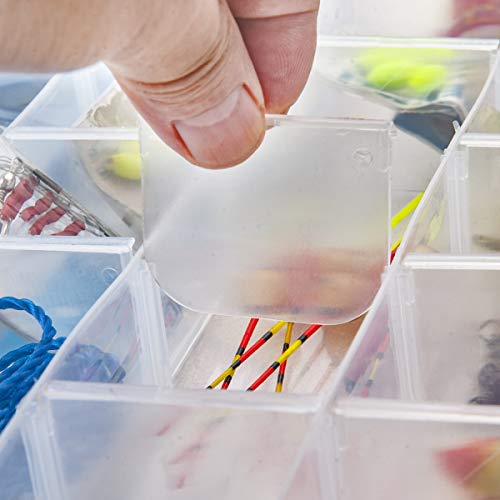 MEIJIA Outdoor Fishing Tackle Boxes, Plastic Box, Plastic Storage Organizer Box with Removable Dividers - Fishing Tackle Storage,Off-White - size: Large