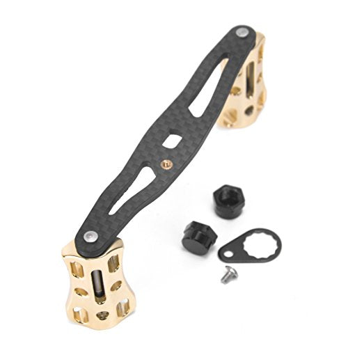 NEW Replacement Carbon Fiber 6061 Aviation Aluminum Fishing Reel Handle knobs Accessories for Baitcasting Rocker - color: 03-GOLD