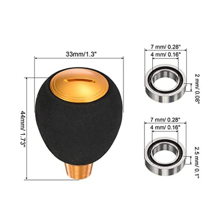 PATIKIL Fishing Reel Handle Knob, Lightweight EVA Fishing Reel Power Knob Handle Grip for Fishing Reel Replacement Parts - color: Gold