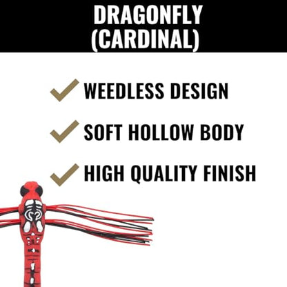 Lunkerhunt Dragonfly Lure | Realistic Topwater Fishing Lures for Bass, Double Skirted Wings, Perfect Trouth and Pike Lure, Weedless Bait