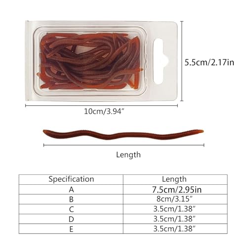 Lures Baits Soft Artificial Earthworm Freshwater Saltwater Bass Soft Lures Fishing Accessories Lifelike-Fake Bloodworm-grub - color: 10cm20 packs