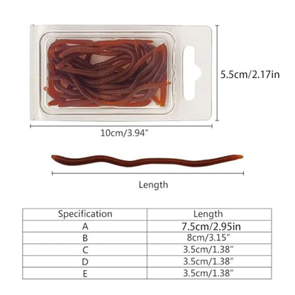 Lures Baits Soft Artificial Earthworm Freshwater Saltwater Bass Soft Lures Fishing Accessories Lifelike-Fake Bloodworm-grub - color: 10cm20 packs