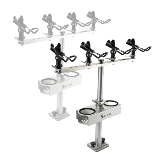 Spider Fishing Rod Holders for Boat, Aluminum Crappie Fishing Pole Mount, Adjustable Height & Angle, Boat Rod Rack for Spider Rigging - style: 2 Pack, Fishing Rod Holder