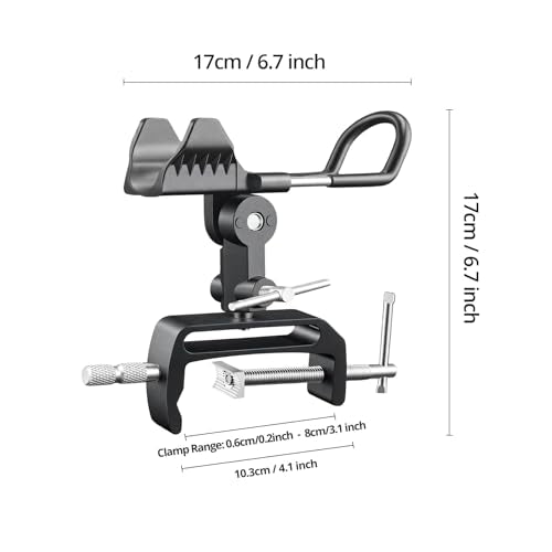 2 Pack Fishing Rod Holder for Boat,Clamp-On 2 Pack, 360° Adjustable, Fits 0.2"–3.1" Gunwales & Edges,Fishing Pole Holder for Boat for Yachts, Fishing Boats, Railings, and Riverbank Round Rails