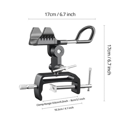 2 Pack Fishing Rod Holder for Boat,Clamp-On 2 Pack, 360° Adjustable, Fits 0.2"–3.1" Gunwales & Edges,Fishing Pole Holder for Boat for Yachts, Fishing Boats, Railings, and Riverbank Round Rails