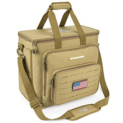 KastKing Fishing Tackle Bags - Saltwater & Freshwater Fishing Bags - Water Resistant, Padded Shoulder Strap - Gear Storage - color: Khaki--Large, size: Large