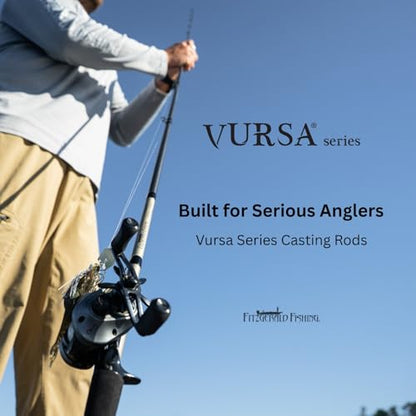 Fitzgerald Vursa Series Baitcasting Rods | High Modulus Graphite | American Tackle TiForged Air Guides | 9 Models | Bass, Walleye & Musky | Freshwater & Inshore - size: 7'6" Heavy (casting)