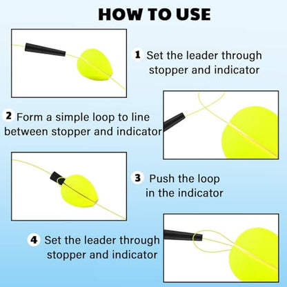 30 Pcs Trout Float Foam Teardrop Strike Fishing Bobbers Fishing Floats Fly Fishing Strike Indicators for Trout Offshore Saltwater Freshwater - color: Yellow