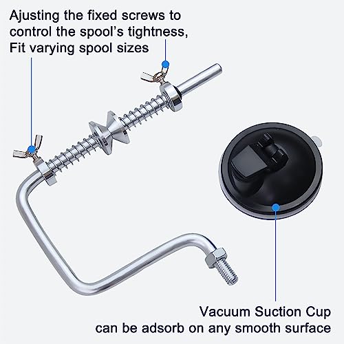 Fishing Line Spooler Portable Fishing Reel Spooler Adjustable Stable Fishing Line Winder Spooler Machine with Clamp Suction Cup Base Spooling Station System for Spinning Casting Reels - color: Style C-With Suction Cup