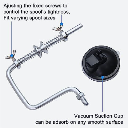 Fishing Line Spooler Portable Fishing Reel Spooler Adjustable Stable Fishing Line Winder Spooler Machine with Clamp Suction Cup Base Spooling Station System for Spinning Casting Reels - color: Style C-With Suction Cup