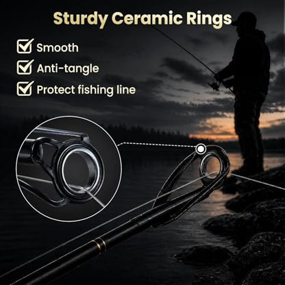 FishTrip Fishing Rod Eyelet Repair Kit 60Pcs/160Pcs Fishing Rod Repair Kit 12 Sizes Fishing Pole Ceramic Guides Rings Replacement Kit - color: A_60pcs