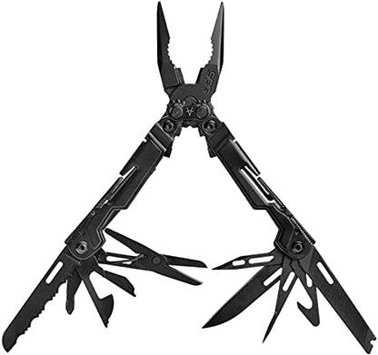 SOG PowerPint Mini Compact Stainless Steel Multi-Tool, 18 Lightweight Specialty Tools & SOG Multitool Pliers Pocket Knife, Black | 5 in Open and 3.25 in Closed, 4.2 Oz, Magnetic 1/4 in Hex Bit Holder, Black - color: Black, style: Multi-Tool