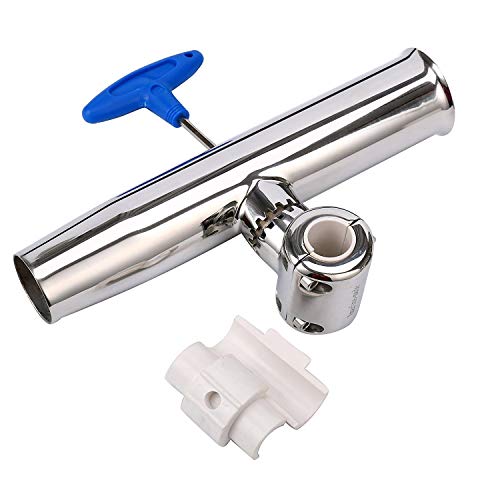 Amarine Made 4-Pack Stylish Stainless Steel Clamp on Fishing Rod Holder for Rails 7/8" to 1"