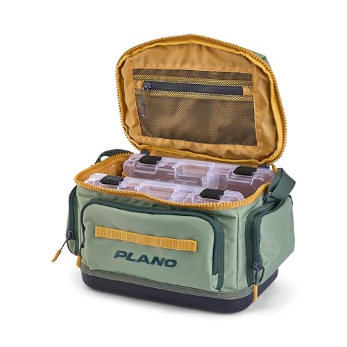 Plano Weekend 3600 Tackle Bag, Cutting-Edge Fishing Tackle Bag, Molded Waterproof Base, Spacious Storage, Die Cut Tool Sleeves, Daisy Chain Attachment Points - color: Moss, style: 3600 Tackle Case