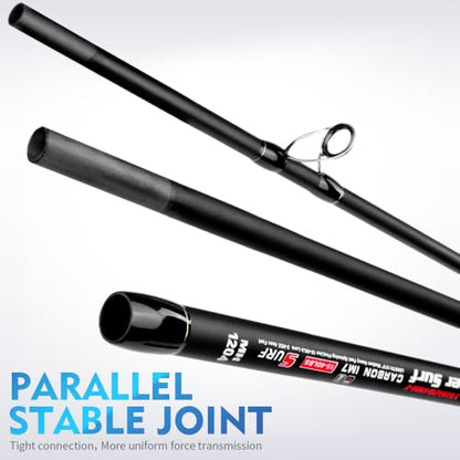 PROBEROS Surf Fishing Rod - Casting Spinning Fishing Rods with Tube(Case) 3 Piece 9'/10'/11'/12' Carbon Saltwater Travel Surf Spinning Rods - size: 9'-Spinning-3pc