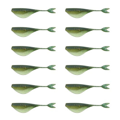 6th Sense – Clobber Minnow 2" – Soft Plastic Minnow – Crappie/Panfish Fishing – FFS Sonar Bait – (12 per Pack) Made in the USA - color: Ghost Minnow