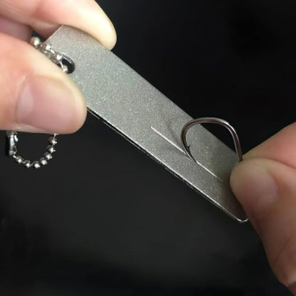 2pcs Portable Fishing Hook File Tool with Corundum Material and Chain, High Efficiency Sharpening Tool for Fishing Trips and Outdoor Activities, Precise Edge Hook Sharpener