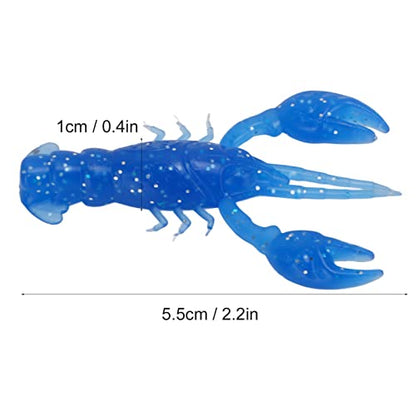 Flexible PVC Soft Fishing Lure Crawdad Baits, Set of 10 Portable Shrimp Lures, Reusable Elastic Bait for Outdoor Fishing Enthusiasts - color: Blue