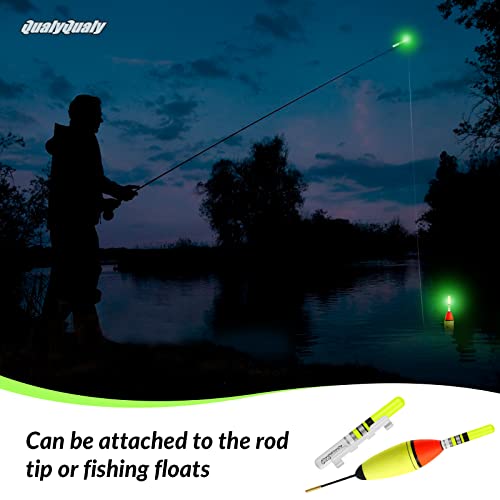 QualyQualy Fishing Glow Sticks, 6 Pcs LED Glow Sticks for Fishing with Batteries, Night Fishing Light Up Fishing Bobbers Floats and Rod Tips - color: Red-6pcs