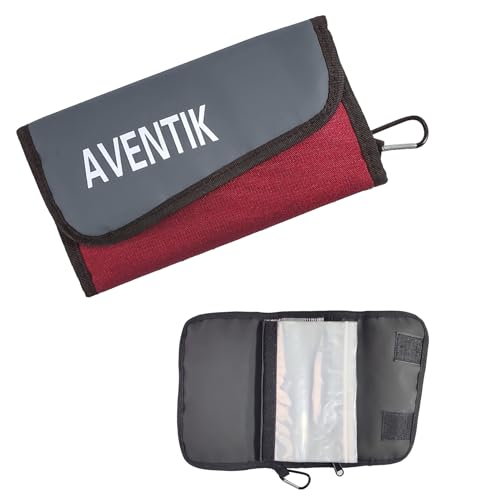 Aventik Fishing Tackle Organizer Case Soft Bait Binder Plastic Baits Spinner Bait Tackle Organized Removable Storage Pockets (Dark Red) - color: M:Dark Red