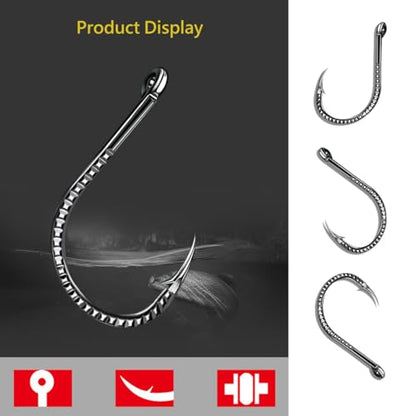 AMHDV Circle Fishing Hooks Circle Hooks Saltwater Freshwater, Dragon Scale Design Octopus Barb Fish Hook - size: 1/0#, style: 100pcs
