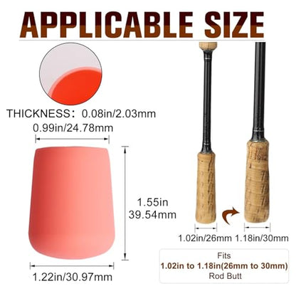 Dovesun Fishing Rod Butt Cushion Fishing Rod Seat Cushions Fishing Rod Protector Fishing Rod Butt Cap End Fishing Rod Holders Small(1.22in) 6 Colors 6pcs - color: 6PCS-Fit for 1.02"-1.18"(26mm-30mm) Rod Butt