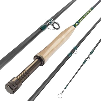 Aventik Troutflow Fly Fishing Rod, 9FT 5wt 8wt, Japan Toray 46T Carbon Fiber Fast Action 4-Piece Fly Rod with Travel Tube, Portable Performance Rod for Trout Bass - size: 9'0'' LW5, style: Rod With Extra Tip