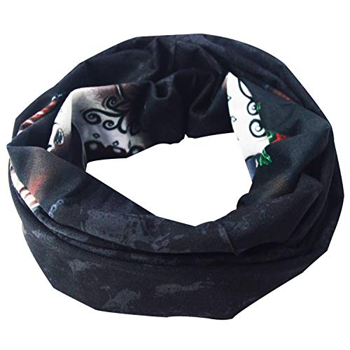 Obacle Skull Face Mask for Women Dust Wind Sun Protection Rave Festival Riding - color: Women Chin Flower Leaf Green