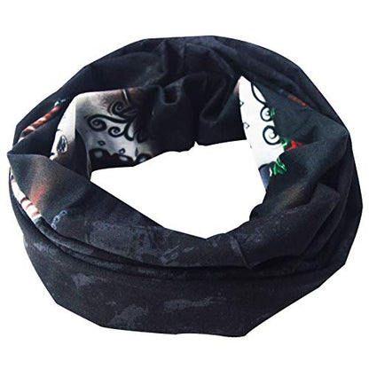 Obacle Skull Face Mask for Women Dust Wind Sun Protection Rave Festival Riding - color: Women Chin Flower Leaf Green