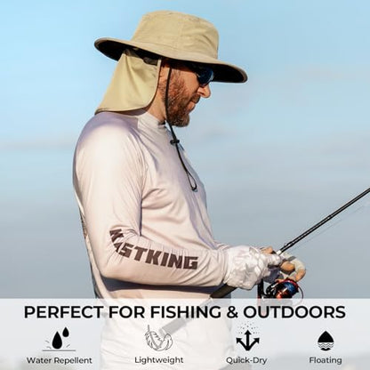 KastKing Sol Armis UPF 50 Boonie Hat - Sun Protection Hat, Fishing Hat, Beach & Hiking Hat, Paddling - color: Y: Nomad, size: With Neck Shield