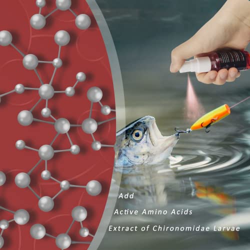 EUPHENG Fish Attractant Spray, for Fishing Bait or Lure, Ultimate Year-Round Effective, Add Active Amino Acids to Enhance Smell and Attract Bites, Suitable for Multi Fish and Fishing Styles - color: Red Power 1oz(2pcs)