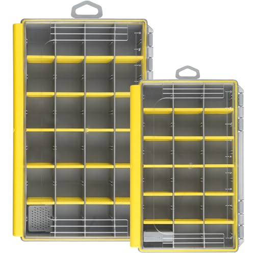 Fishing Tackle Box, Waterproof 3600 3700 Plastic Tackle Box Organizer with Removable Dividers, Fishing Gear Lures Tackle Storage Trays Gifts for Men (3600+3700) - color: 3600*1+3700*1