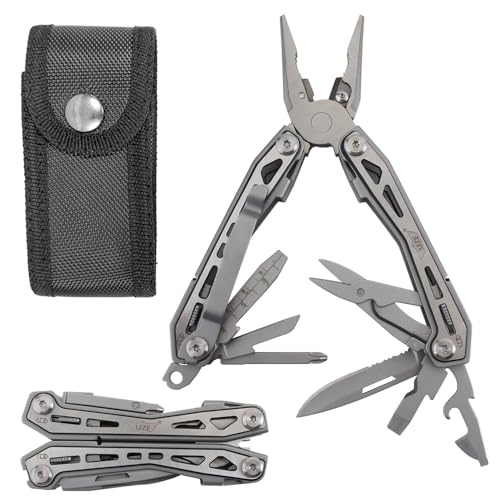 UZI Multifunctional 20-in-1 Multitool with Scissors, Glass Screwdriver, Wire Stripped, Bottle Opener, & More | Multi Tool Pocket Knife for Camping, Fishing, Hunting | Hiking Essentials | EDC Tools