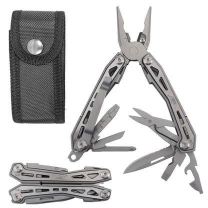 UZI Multifunctional 20-in-1 Multitool with Scissors, Glass Screwdriver, Wire Stripped, Bottle Opener, & More | Multi Tool Pocket Knife for Camping, Fishing, Hunting | Hiking Essentials | EDC Tools