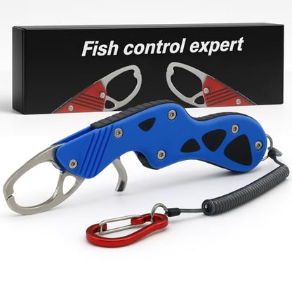 YZT High Strength Fish Gripper, Heavy Duty Stainless Steel Fishing Lip Grabber, Easy to Catch Fish,160g Portable Outdoor Men's Fishing Tools Gift,50 Pound Fish Grabber for Freshwater Saltwater