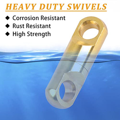 AGOOL Heavy Duty Fishing Swivels 12pcs Saltwater Swivels High Strength Barrel Swivel Connectors Wind On Swivels for Sea Ocean Big Game Fishing - size: 8mm-1030lb-12pcs