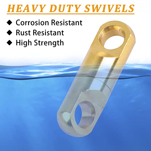 AGOOL Heavy Duty Fishing Swivels 12pcs Saltwater Swivels High Strength Barrel Swivel Connectors Wind On Swivels for Sea Ocean Big Game Fishing - size: 6mm-560lb-12pcs