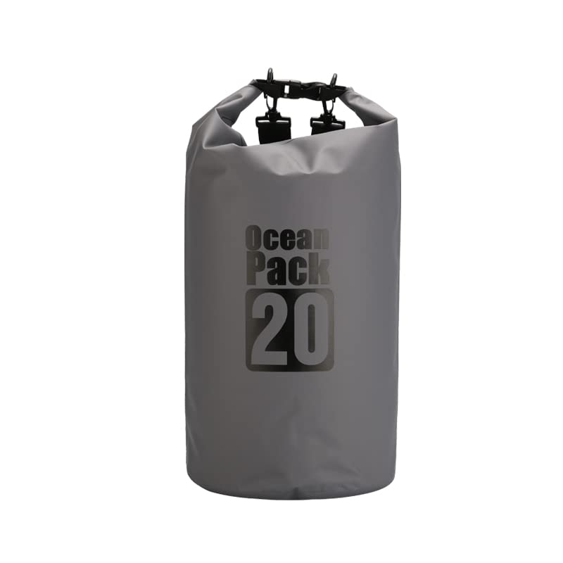 Dry Sack/Floating Waterproof Bag 2L/5L/10L/20L/30L for Boating, Kayaking, Hiking, Snowboarding, Camping, Rafting, Fishing and Backpacking - color: Gary, size: 20L