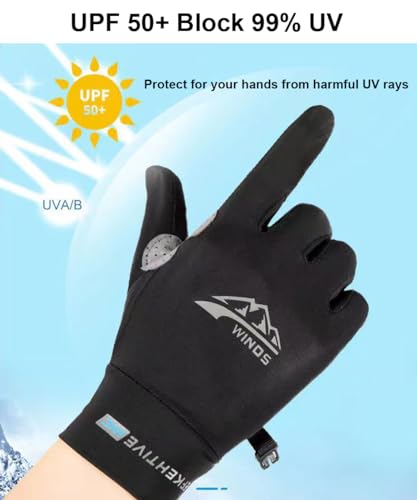 SUJAYU Full Finger UV Protection Gloves - Women & Men, Thin Fishing, Hiking, Cycling, Driving, Gym Gloves - color: White, size: Medium