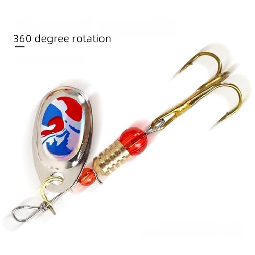 KINGFOREST 12pcs Fishing Lures Spinnerbait for Bass Trout Salmon Walleye Hard Metal Spinner Baits Kit with Tackle Box