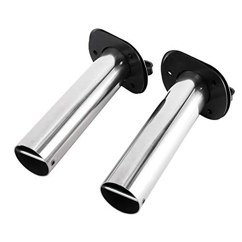 YaeMarine 4Pcs Stainless Steel Rod Holders with Rubber Cap, Liner, Gasket - style: 15 Degree